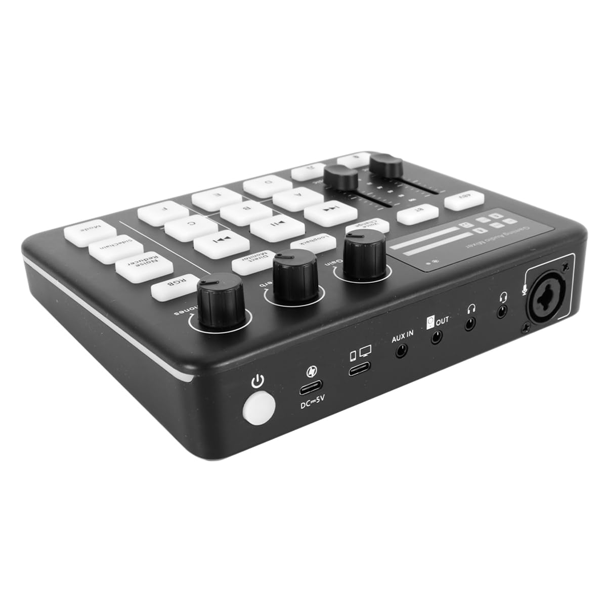 Mikser audio do gier, strumieniowanie RGB z interfejsem audio XLR do mikrofonu, zasilanie fantomowe 48 V, zmiana głosu, redukcja szumów, efekty dźwiękowe DIY