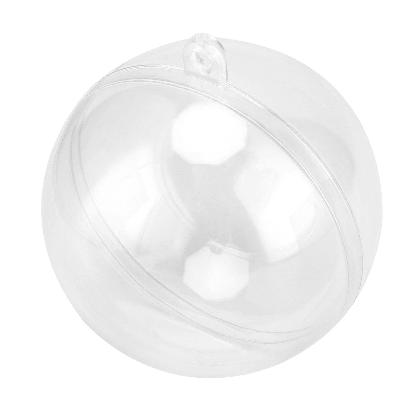 QWORK® 30 stuks plastic ballen transparant, 4 cm, 5 cm, 6 cm