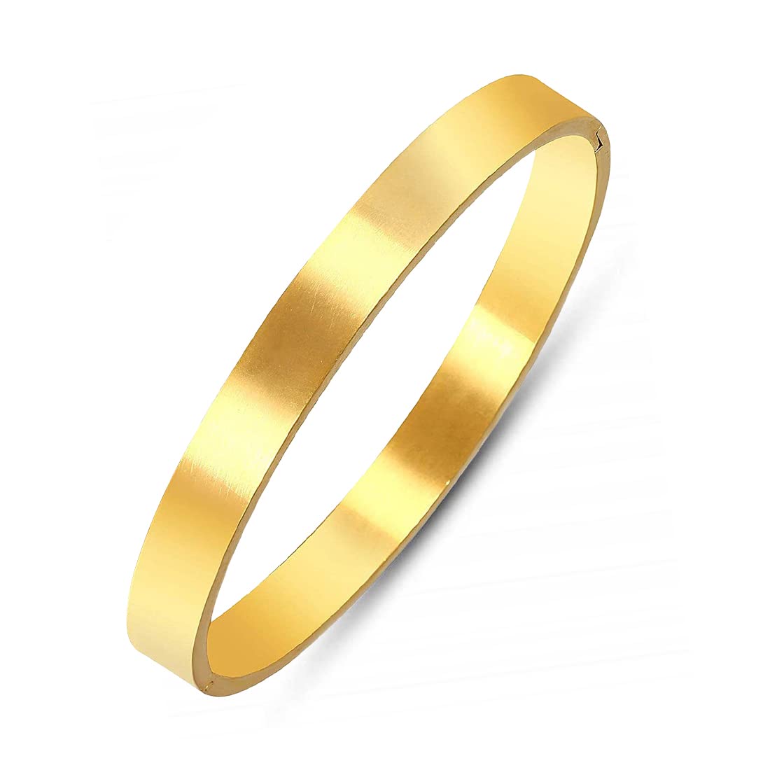 Rhodium Plated Plain Silver Stainless Steel Classic Designer Kada for Unisex (Gold) (B09SWKKQ2F) Amazon Price History, Amazon Price Tracker