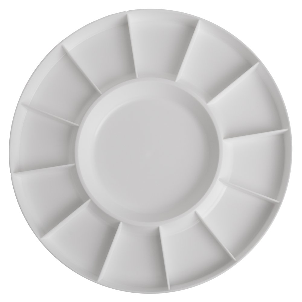Studio Essentials White : Circular Plastic Palette : 12In Diameter (Apx.30cm) : 13 Well