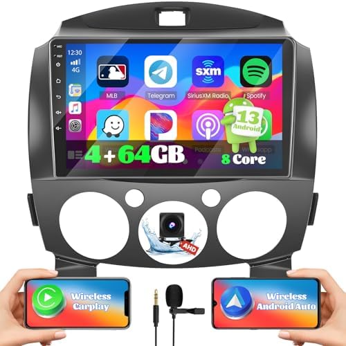 [4G+64G] Hikity Android 13 Car Stereo for Mazda 2 Radio