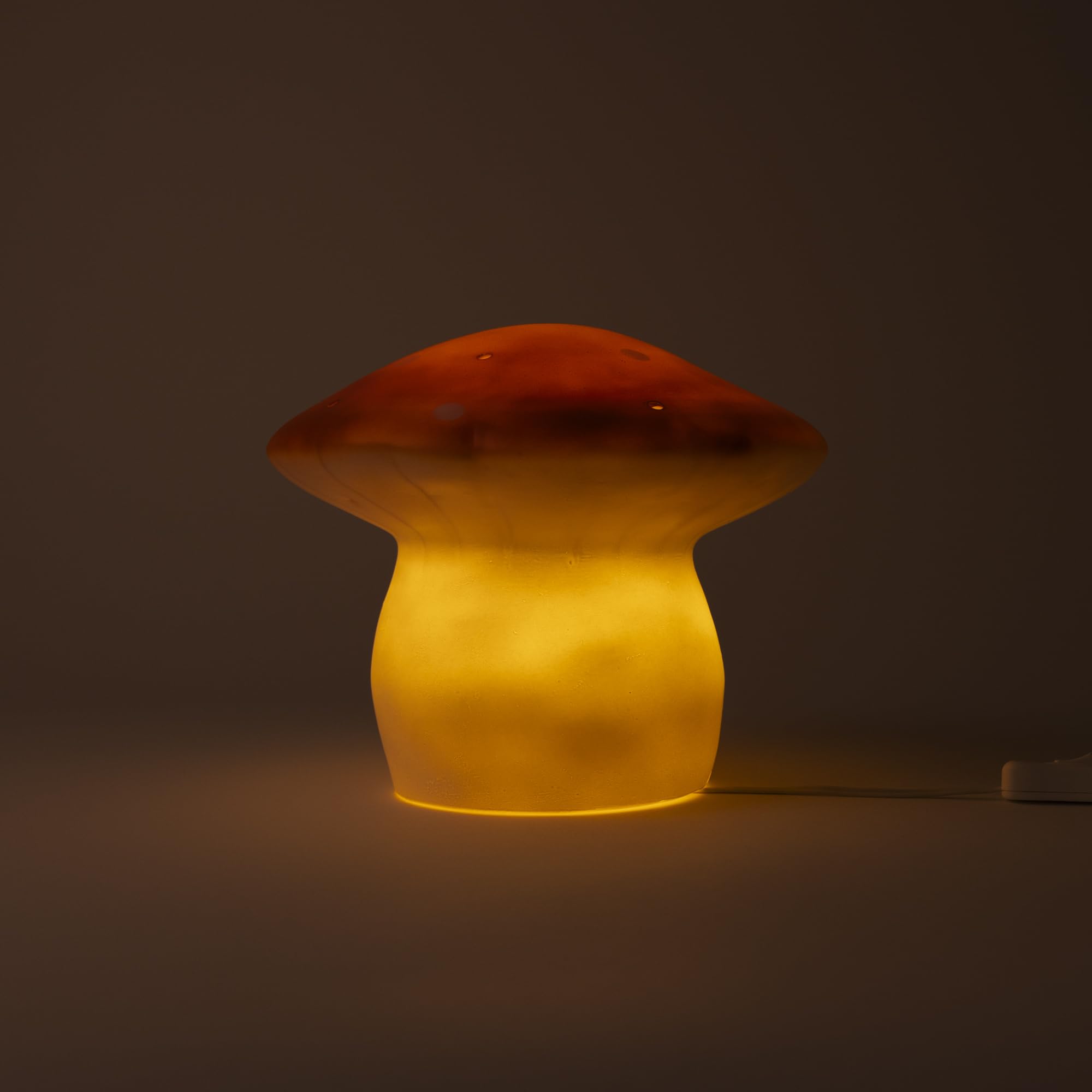 Egmont Toys Pilzlampe „Mushroom“, Rot – Kinder-Lampe handbemalt, 1,5 W LED – Dekoratives & sicheres Nachtlicht für Baby‑ & Kinderzimmer (Terra Rot Braun, Mittel Ø26X20)