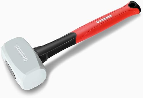 Miniatura 7 de Martillo de goma Goldblatt de 16 oz. Martillo de goma de bajo rebote con cabeza sólida y mango de agarre suave, martillos de doble cara suaves,