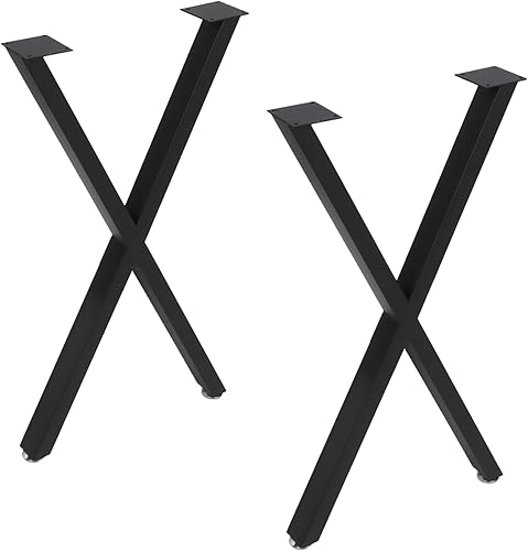 Miniatura 1 de TOPINCN Table Legs 71x 45cm Heavy Duty X Shaped Furniture Legs for Dining Table, Desk, Office Table Floor Protection (Pack of 2)