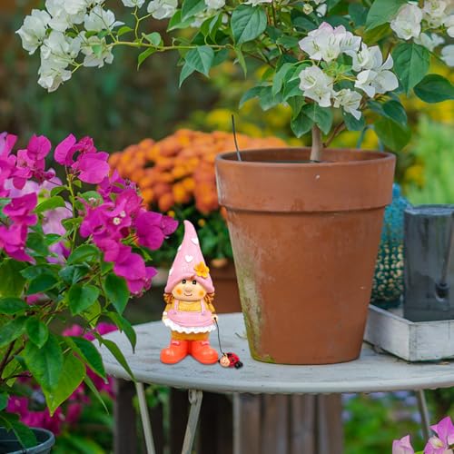 Nains de jardin colorés en résine résistante pour déco extérieure