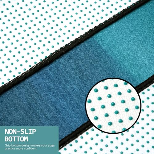 Eunzel Hot Yoga Towel, Non Slip Yoga Mat Towel Sweat Absorbent Printed Yoga Towel with Grip Dots for Hot Yoga, Pilates and Workout 72"x 24", Teal Flow by Eunzel - Image 3