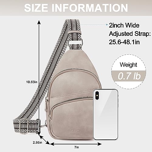 Image of CLUCI Sling Bag for Women, Vegan Leather Fanny Pack Crossbody Bags for Women, Chest Bag With Guitar Strap