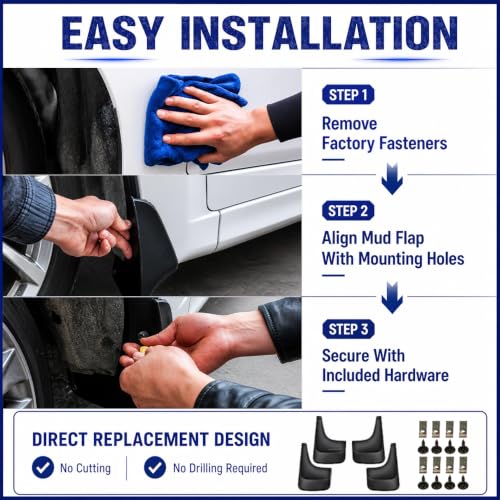Image of PIT66 Splash Guards Mud Flaps Fit GMC Sierra Yukon 2007-2014 4PCS
