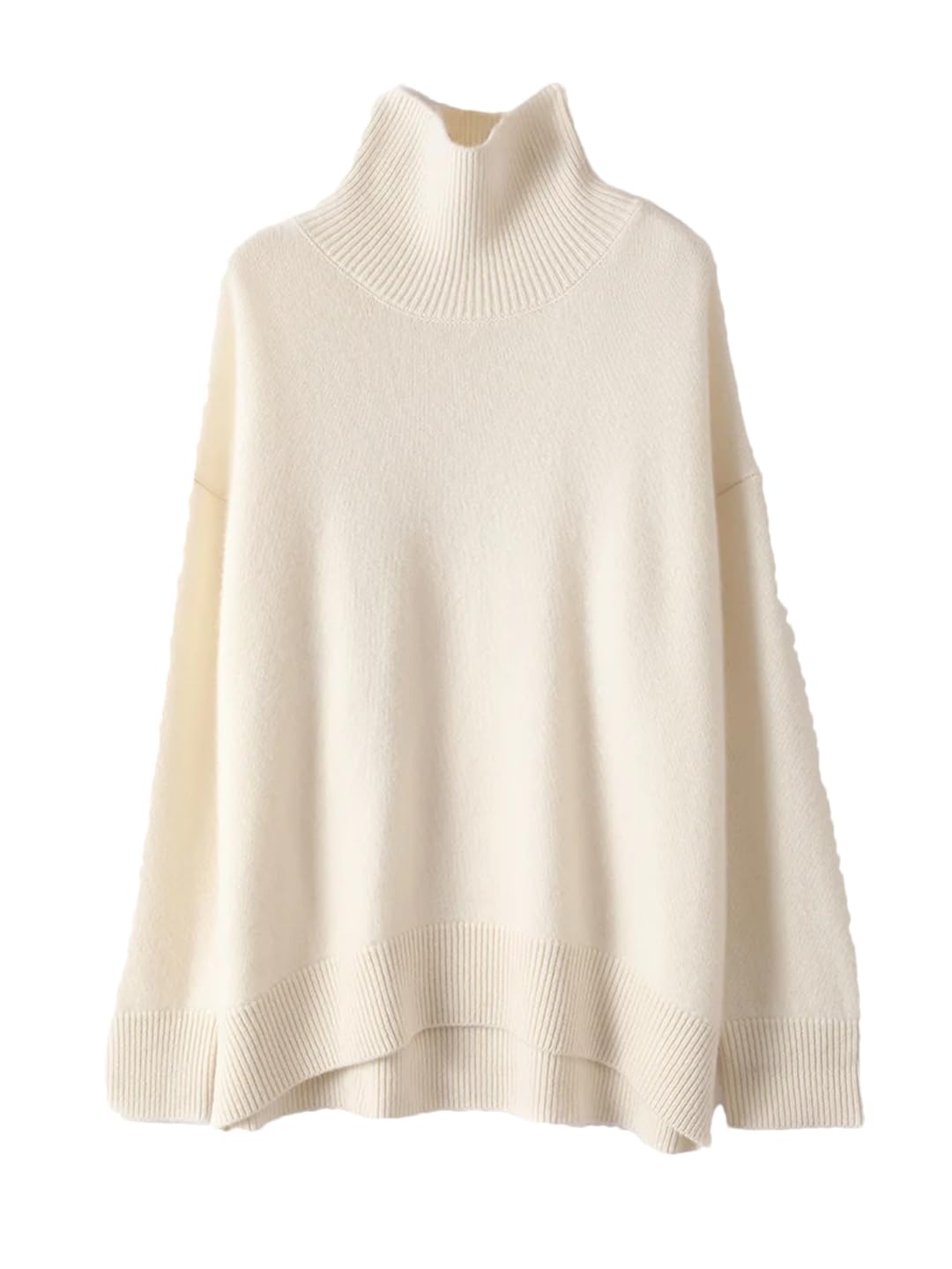 Maglione da donna in lana spessa a collo alto pullover caldo sciolto maglione lavorato a maglia maglione elastico solido