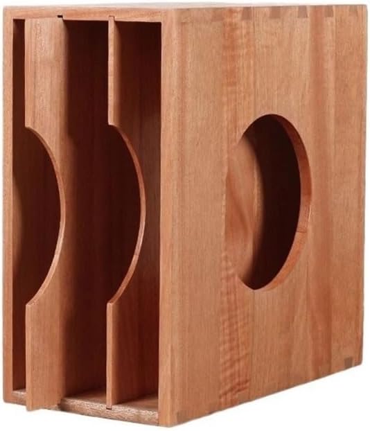 Cd Rack Tabletop Three Compartment Vinyl Record Rack Wooden Cd Albums Box with Pull-Out Shelves,