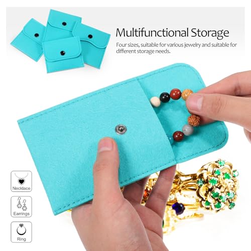 Bolsas para Joyas de Fieltro Antirrayaduras, Fundas Protectoras con Broche 8