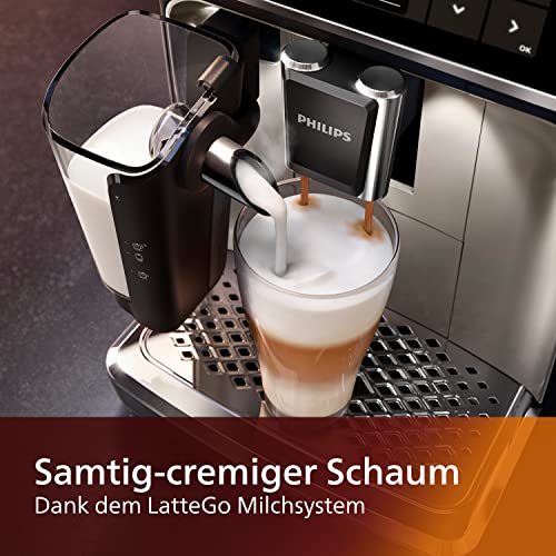PHILIPS Kaffeevollautomat LatteGo 5400 Serie, Chrom, 12 Spezialitäten – Bild 4