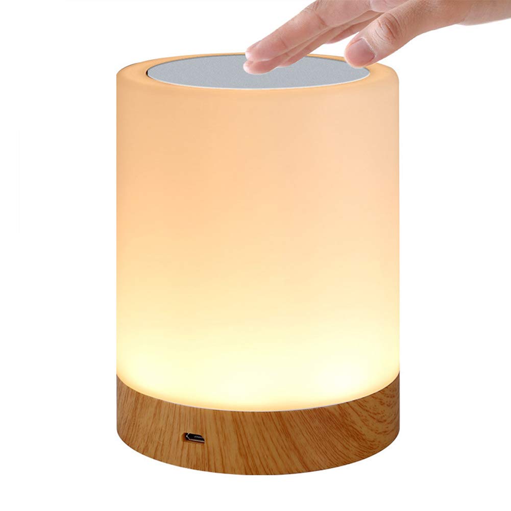 Calistouk Lámparas de mesilla de noche para dormitorios, luz de noche portátil recargable, Acrilonitrilo butadieno estireno, Blanco