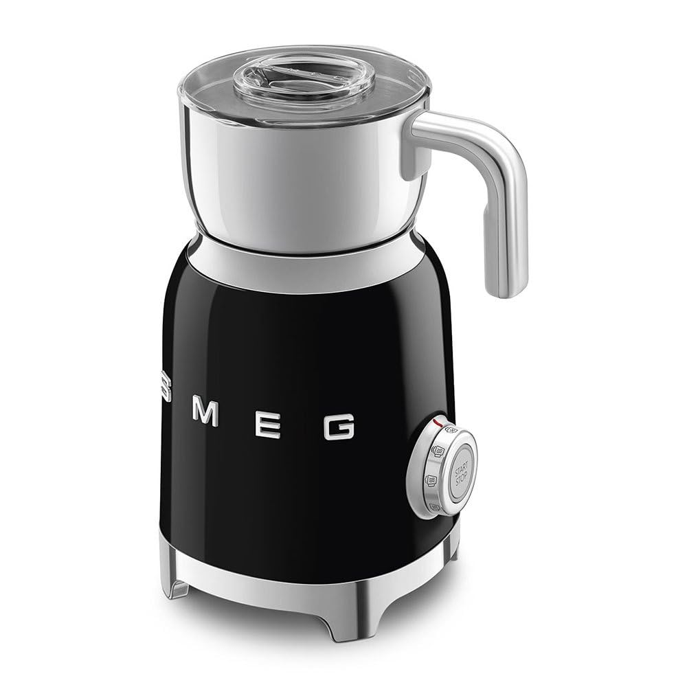 Smeg, Montalatte Multifunzione MFF11BLEU, con Sistema ad Induzione, 6 Programmi Preimpostati, Una funzione Manuale, Caraffa Removibile da 600 ml, Tappo Misuratore, Avvolgicavo Integrato, 500W, Nero