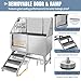 RIGMEC Pet Dog Bathing Station W/Ramp, Professional Stainless Steel Dog Grooming Tub, Floor Grate, Faucet, Dog Bathtub for Large,Medium,Small Pets, Washing Sink for Home