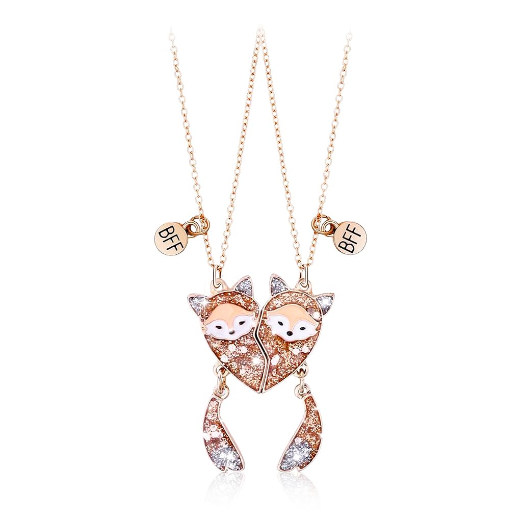 ZIBUYU® 2Pcs Necklace for Girls and Women Magnetic BFF Best Friend Necklace Enamel Fox Heart Pendant Locket Cute Matching Friendship Necklace Jewellery Birthday Gift for Women, Girls, Sister (B0DBL1JJ4Y) Amazon Price History, Amazon Price Tracker
