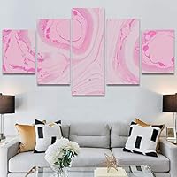 SIGNWIN 5 Panel Canvas Wall Art Modern Art 3D Abstract Abstract Brushstroke Contemporary Digital Art Fun Multicolor for Home Decorations Ready to Hang - 60