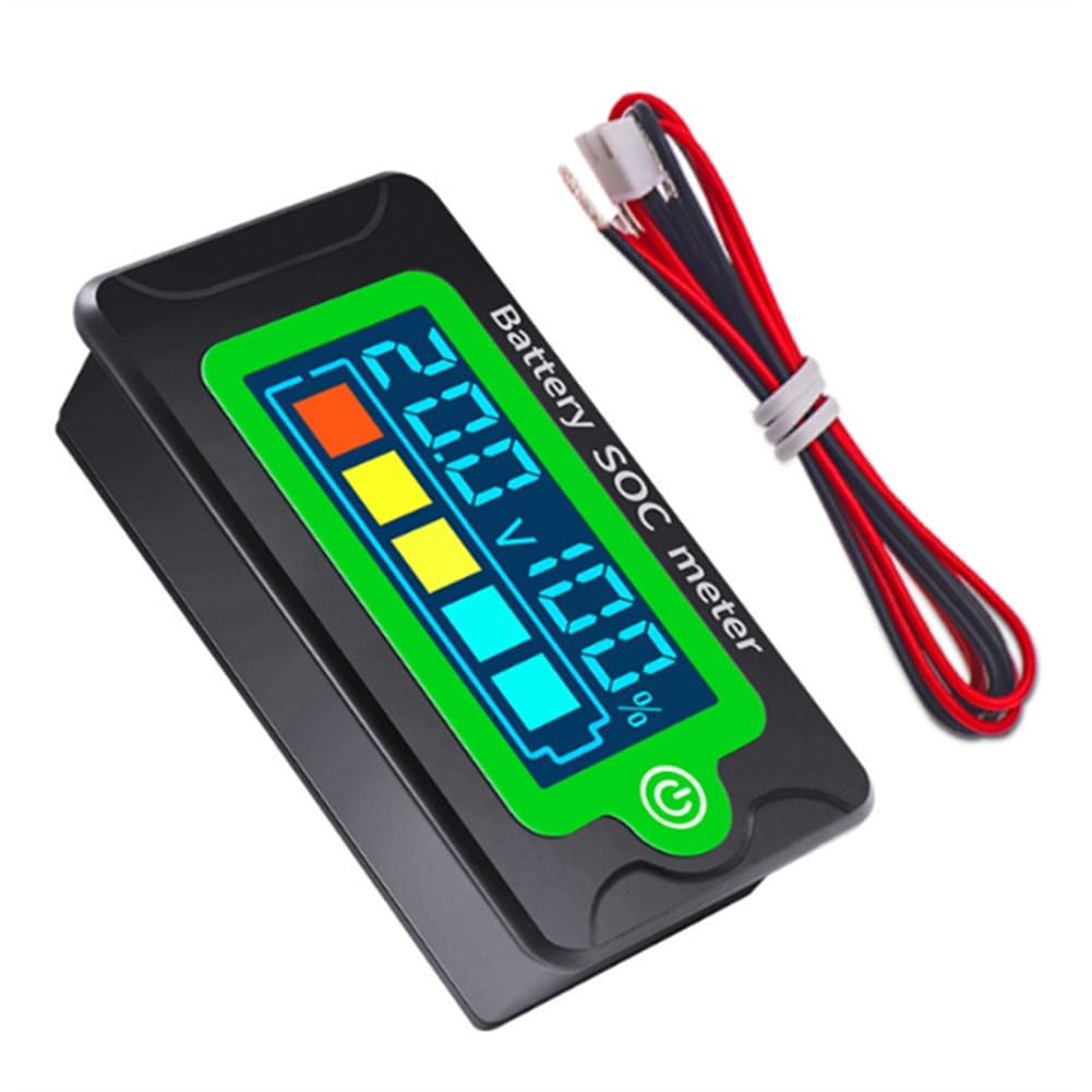 Littimoon Battery Capacity Tester Waterproof Digital LCD Voltmeter DC8-100V Voltage Indicator 12V 24V 36V 48V 72V