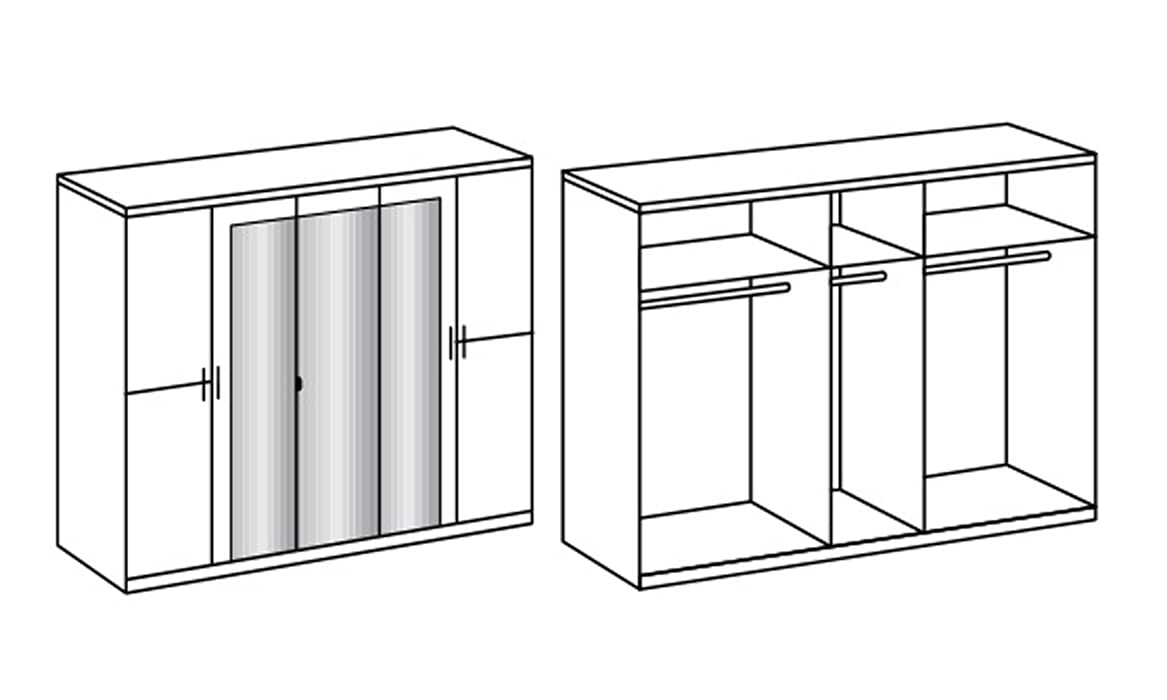 PEGANE Chambre à Coucher complète Adulte (lit 140x190 cm + 2 chevets + Armoire) Coloris Imitation chêne Artisan/Chrome Brillant