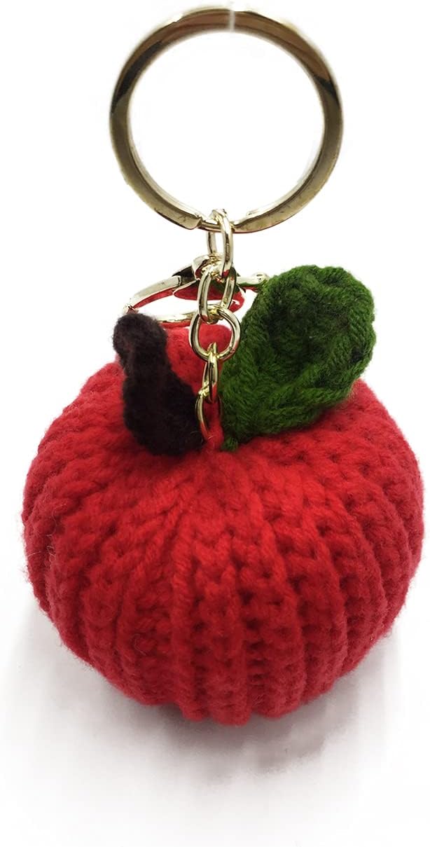 CHEZBABY Handmade Crochet Cute Bag Charm Key Chain Car Keyring Handbag Cute Purse Charm Pendant for Man and Women