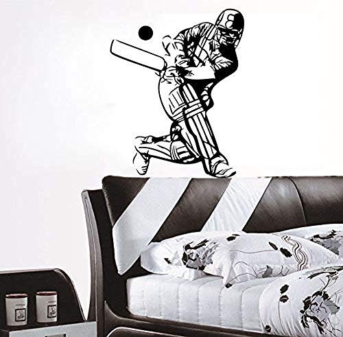 Wall StickerNew Wohnkultur Zubehör Cricket Sport Player Wandaufkleber Vinyl Abnehmbare Wohnzimmer Decoration73X59Cm
