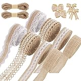 【Amplia gama de aplicaciones】Estos cordones de arpillera son adecuados para bodas antiguas, manualidades, decoración del hogar, álbumes de recortes, envoltorios de regalos, arreglos florales, cumpleaños, banquetes, pajaritas, etc.