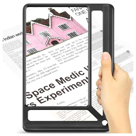 AKKYCVS 5X Full Page Magnifying Glass for Reading, Lightweight Rectangular Magnifier Provides Large Book Page Viewing Area, Upgraded Handheld Magnifier for Reading Small Prints for Seniors, Low Vision