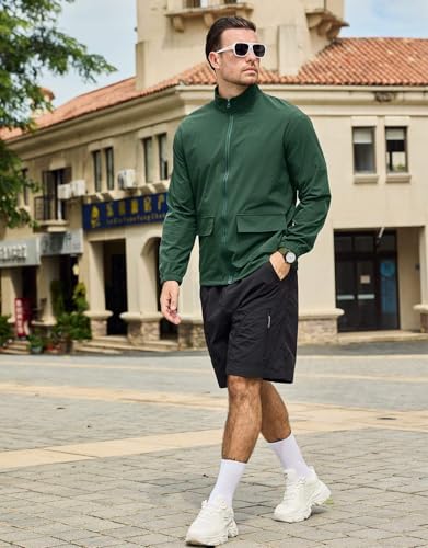 SEGANUP Men's Lightweight Windbreaker Jacket Outdoor Workout Windproof Dustproof Jacket Golf Hiking Wind Breaker with Pockets2