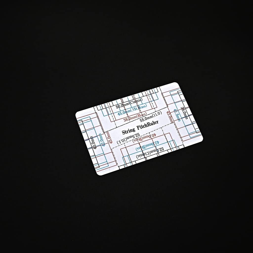 Alnicov Guitar String Action Gauge Ruler String Pitch Ruler Card Luthier Tool for String Instruments