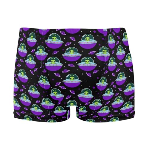 Cute Alien UFO Mens Swim Trunk Swimwear Bathing Suit Swim Brief Square Leg Board Short S B0403995