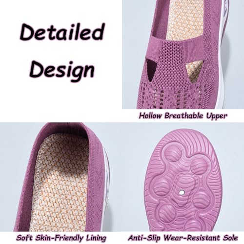 Beemoda Women's Casual Breathable Slip On Orthopedic Walking Sneakers, Orthowalkway Uplift Shoes Woven for Balance Woman4