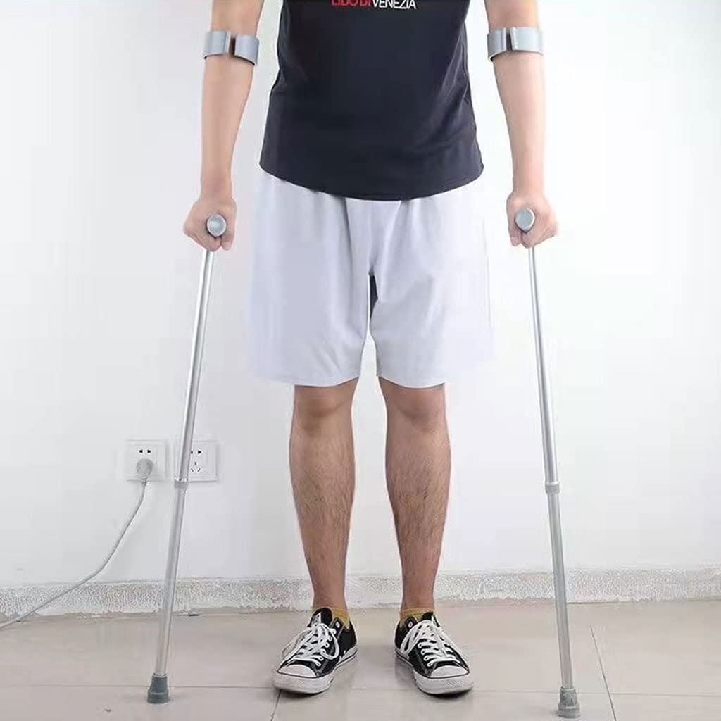 GCX- Codo Sellado Muleta Brazo Muleta Fractura Adulto Rehabilitación Ligero Antideslizante Telescópico Doble Muleta Axilar Muleta Andador Firma