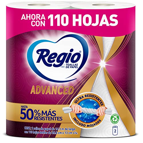 Toallas De Papel, Home Regio Toallas de Cocina Advanced, 2 rollos, 110 hojas dobles