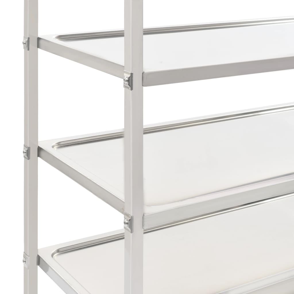 Generico Carrello da Cucina a 5 Livelli 107x55x147 cm in Acciaio Inox,Mobili,Carrelli e Isole,Carrelli da Cucina,Argento,19.85 kg,50917