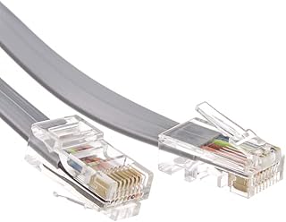 Cable Central LLC Telephone Cord (Data), RJ45 8P / 8C, Silver Satin, Straight, 25 Feet