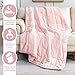 Cottonblue Weighted Blanket Queen Size 15lbs, Sherpa Weighted Blankets for Adults, Fuzzy Soft Flannel Bedding Blanket Throw, Cozy Plush Blanket for Sofa Bed, 60 x 80 inches, Blush Pink