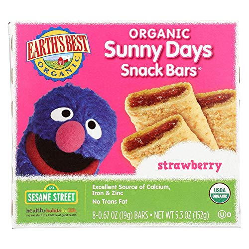 Earths Best Organic Sesame Street Sunny Days Snack Bar - Strawberry, 5.3 Ounce -- 6 per case.