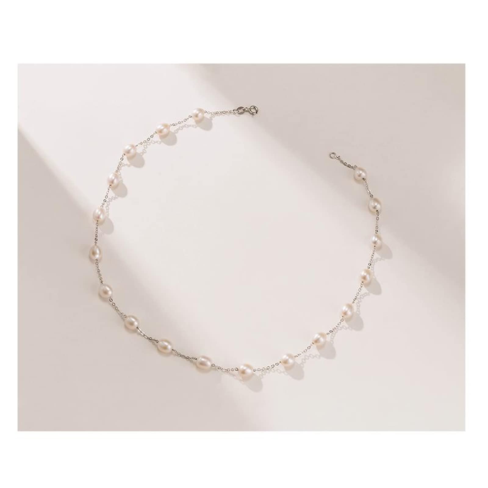 Amazon.co.jp: ネックレス パールネックレス925シルバー淡水真珠 