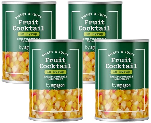 by Amazon Macedonia De Frutas En Almíbar, 411g (Paquete de 4)