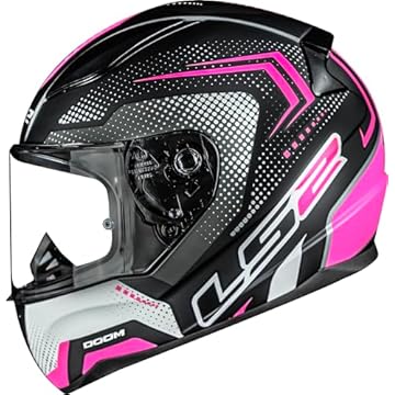 Capacete Ls2 Rapid FF353 Doom Preto com Rosa - Fosco 56/S