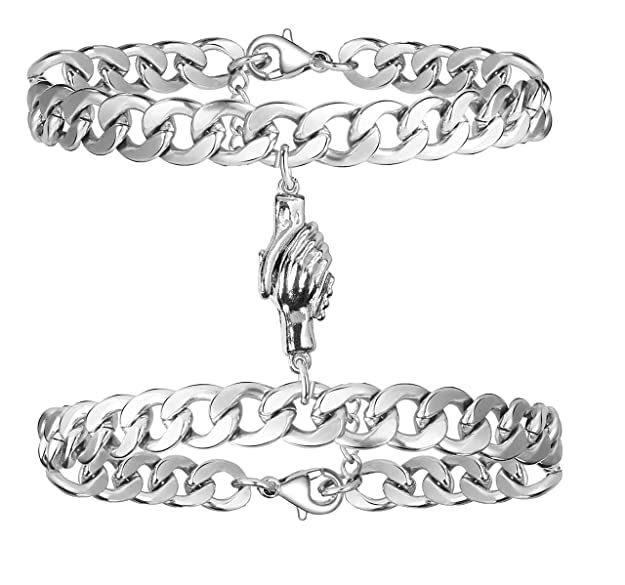 BEAUTIVIA Magnetic Valentines Day Mutual Attraction Relationship Forever Distance Love Couples Friendship Promise Hold Hands In Hand Wrist Band Cuff Chain Bracelets For Unisex Adult (B0BMZ1XDLB) Amazon Price History, Amazon Price Tracker