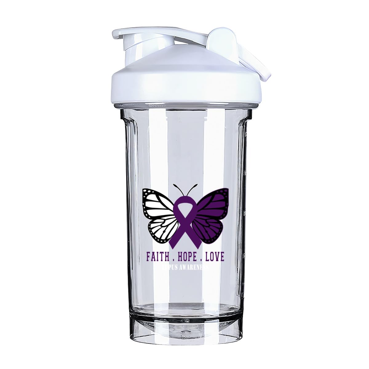 Butterfly Lupus Awareness 18 Ounce Shaker Cup,Fashion Theme Pattern Shaker Bottle Leak-proof Workout Shake Bottles 500ML/18 oz Perfect for Pre Workout