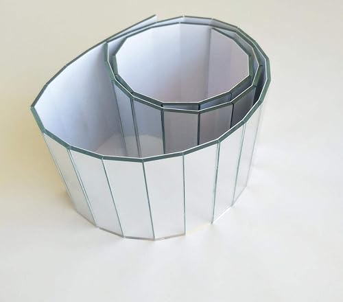 Miniatura 2 de Azulejos de mosaico de espejos rectangulares, mosaico de vidrio autoadhesivo en rollo, títulos de espejo de mosaico, 94 piezas, una bolsa (plateado)