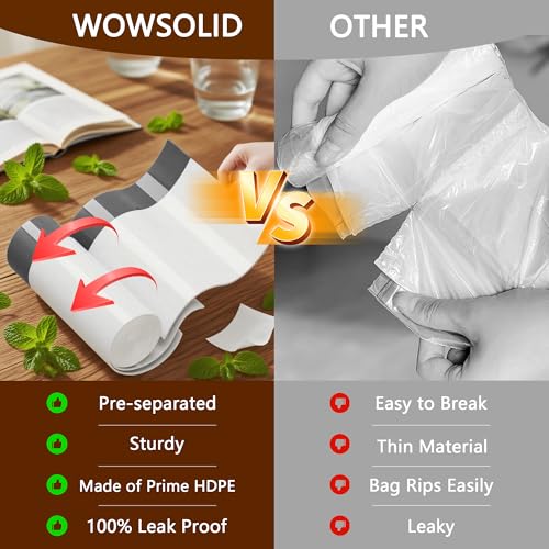Image of 360 Count 1.6 Gallon Mini Drawstring Trash Bags, 1.2 Mil Thick Small Garbage Bags by WOWSOLID, Fit Liners 4.5-8 Liter, 1.2-2 Gal, Trash Can Bin for Bathroom, Kitchen, Bedroom, Office