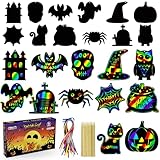OHOME Halloween Party Favors - 48 PCS Magic Rainbow Scratch Paper Cards Set for Kids - Kids Halloween Games Crafts Treats Toys Gifts - Trick-or-Treat Activities Party Decorations Supplies