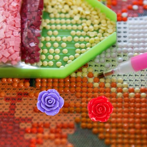 Soportes magnéticos para pintura de gemas DIY, fijador de plástico con imán para dibujos, 6 ud 4