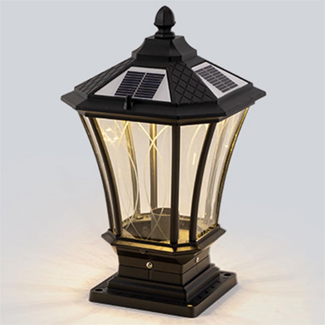 Lampada A Colonna Nera, Lampadina LED 3000K Con Sensore Crepuscolare