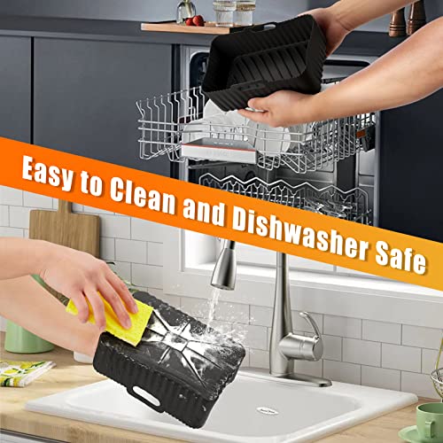 Silicone Air Fryer Liners Reusable For Ninja Foodi Replacement,Air Fryer Silicone Pot Liners 8Qt Rectangular Air Fryer Basket Bowl,Air Fryer Accessories For Ninja Double Zone Dz201 Dz401,2Pcs #TOP4