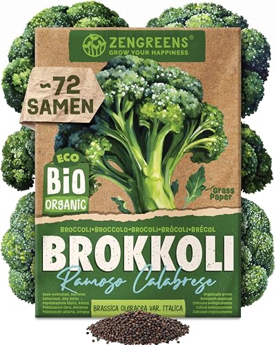 ZenGreens - Bio Brokkoli Samen - Brokkolisamen - Gemüsesamen für den einfachen Anbau im Garten Balkon oder Hochbeet - Gemüse Saatgut - Broccoli - Ramoso calabrese