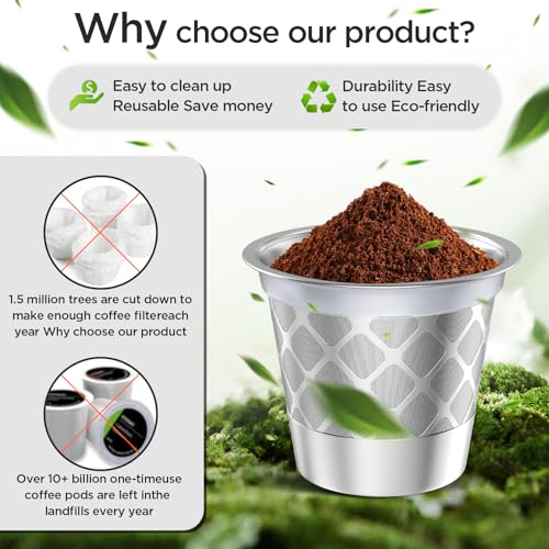 Image of Reusable K Cup for Ke K Supreme machine- permanent ke coffee filter Refillable K cups for Ke K Supreme Plus Coffee Makers(2pcs)